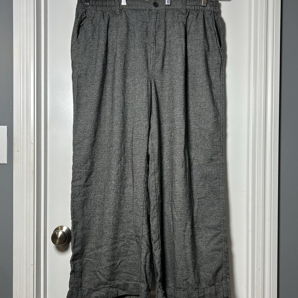 Aerie Heather Gray Wide Leg Elastic Waist Relaxed Fit Pants Office Siren Style
